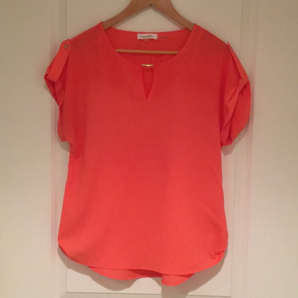 Calvin Klein Orange Blouse - Picture 5 of 12